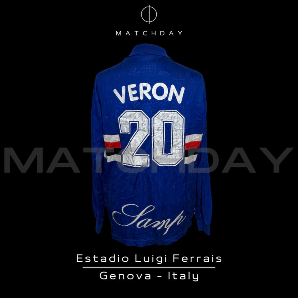 Juan Sebastián Verón – Sampdoria – Match Worn – Serie A 1996/97 - Imagen 5