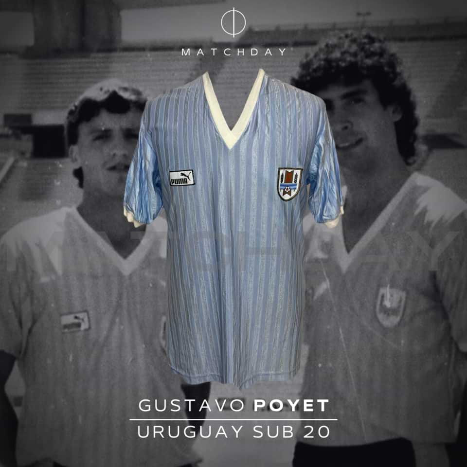 Gustavo A. Poyet – Uruguay National Team – Match Worn – Sudamericano Juventudes de América Sub 20 – 1987