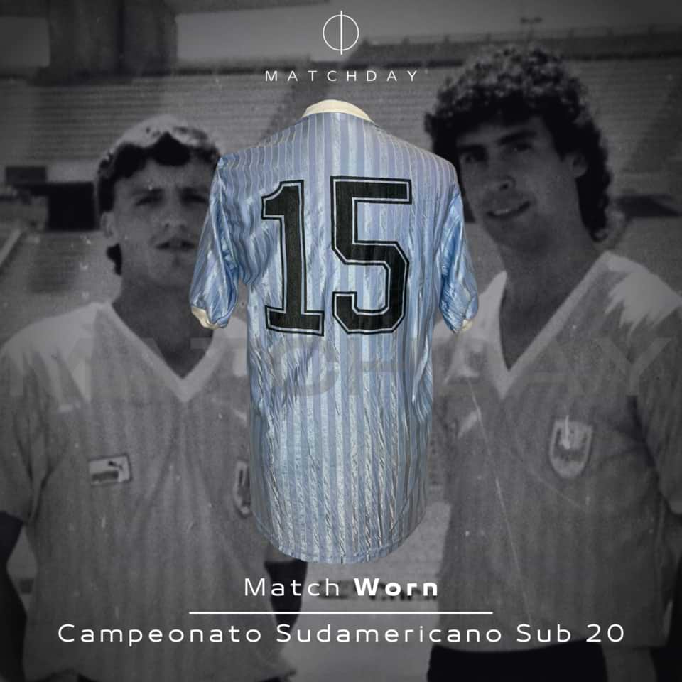 Gustavo A. Poyet – Uruguay National Team – Match Worn – Sudamericano Juventudes de América Sub 20 – 1987 - Imagen 3