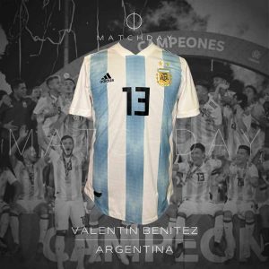 Valentin Benitez match issue jersey - Argentina - Sudamericano Sub 17 2019