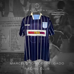 Marcelo "Chelo" Delgado match worn jersey - Racing Club - Torneo Apertura 1995