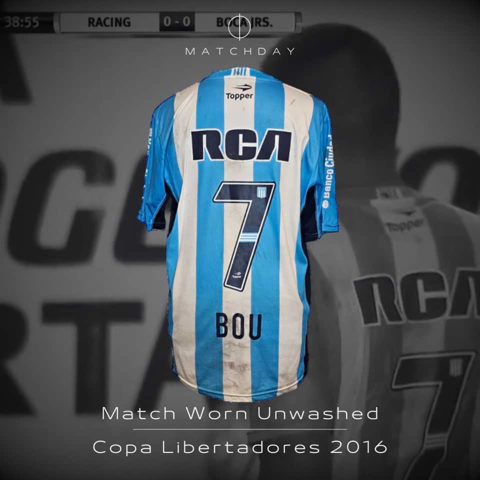 Gustavo Bou – Racing Club – Match worn jersey – Libertadores 2016 - Image 3