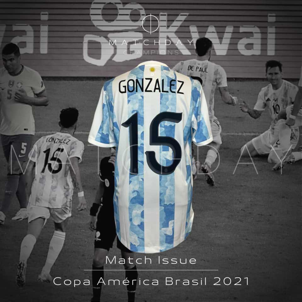 Nicolás Gonzalez – Argentina National Team – Match issue jersey + Shorts – Copa América 2021 - Imagen 3