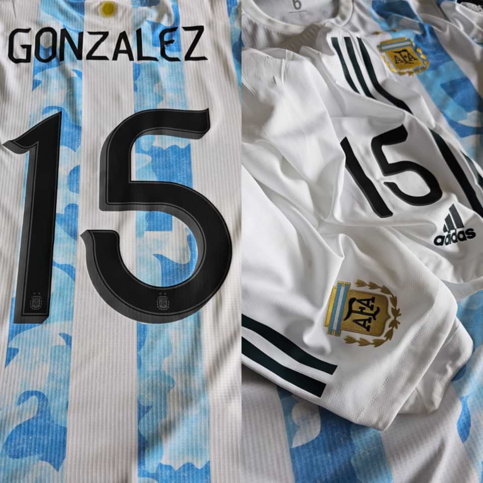 Nicolás Gonzalez – Argentina National Team – Match issue jersey + Shorts – Copa América 2021 - Imagen 9