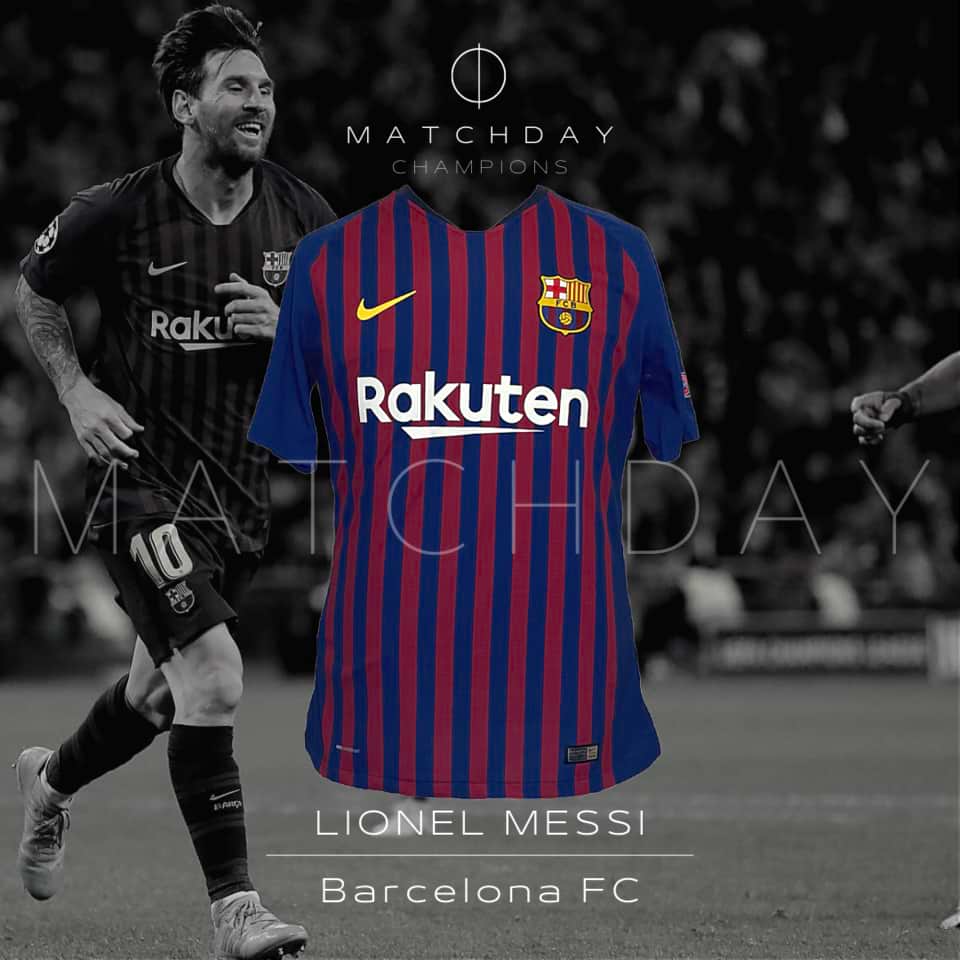 Lionel Messi – Barcelona FC – Champions League – Match Issue + Captain Ribbon