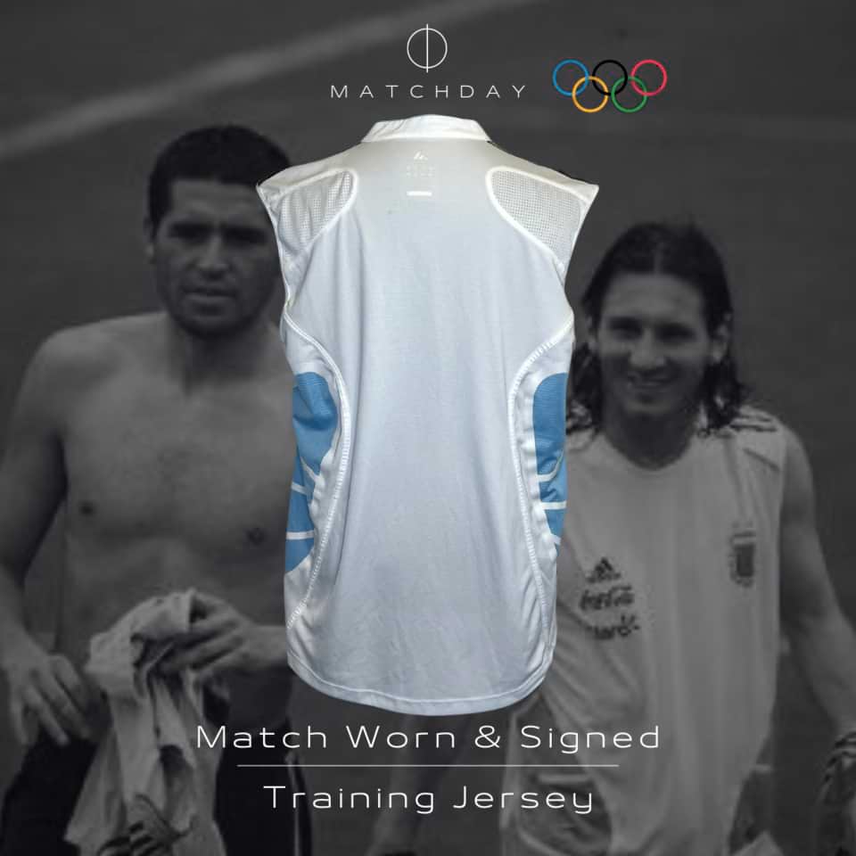 Musculosa entrenamiento Argentina Juegos Olímpicos Pekin 2008 firmada por Lionel Messi y otros - Imagen 3