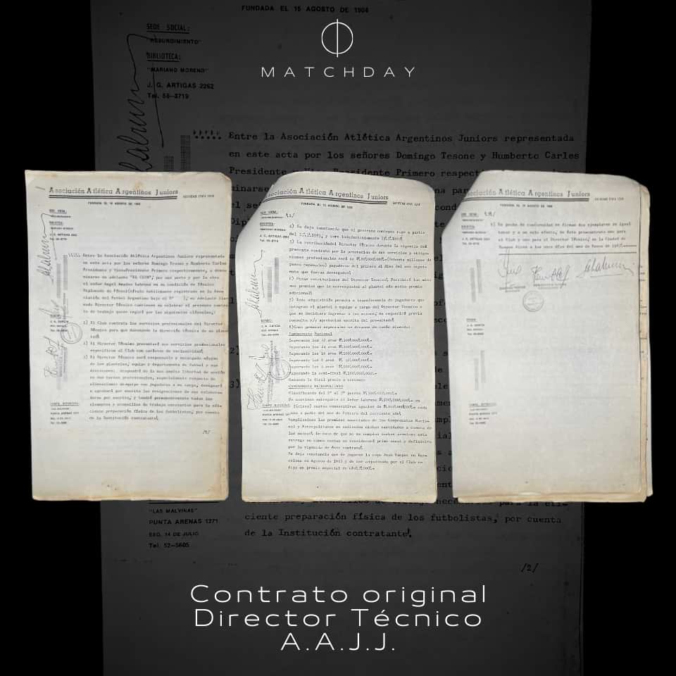 Contrato firmado por Angel Labruna con AAAJ 1983