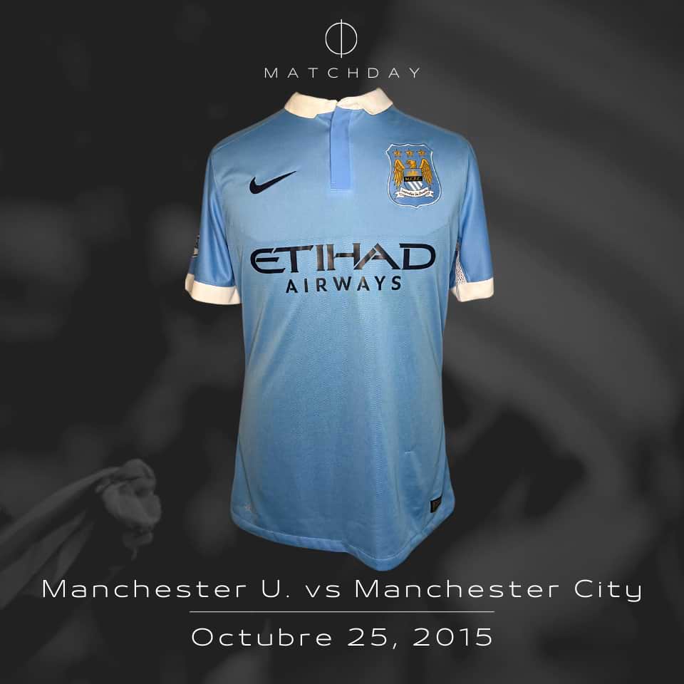 Nicolas Otamendi – Match worn – Manchester United vs Manchester City – Premier Ligue 2015 - Imagen 4