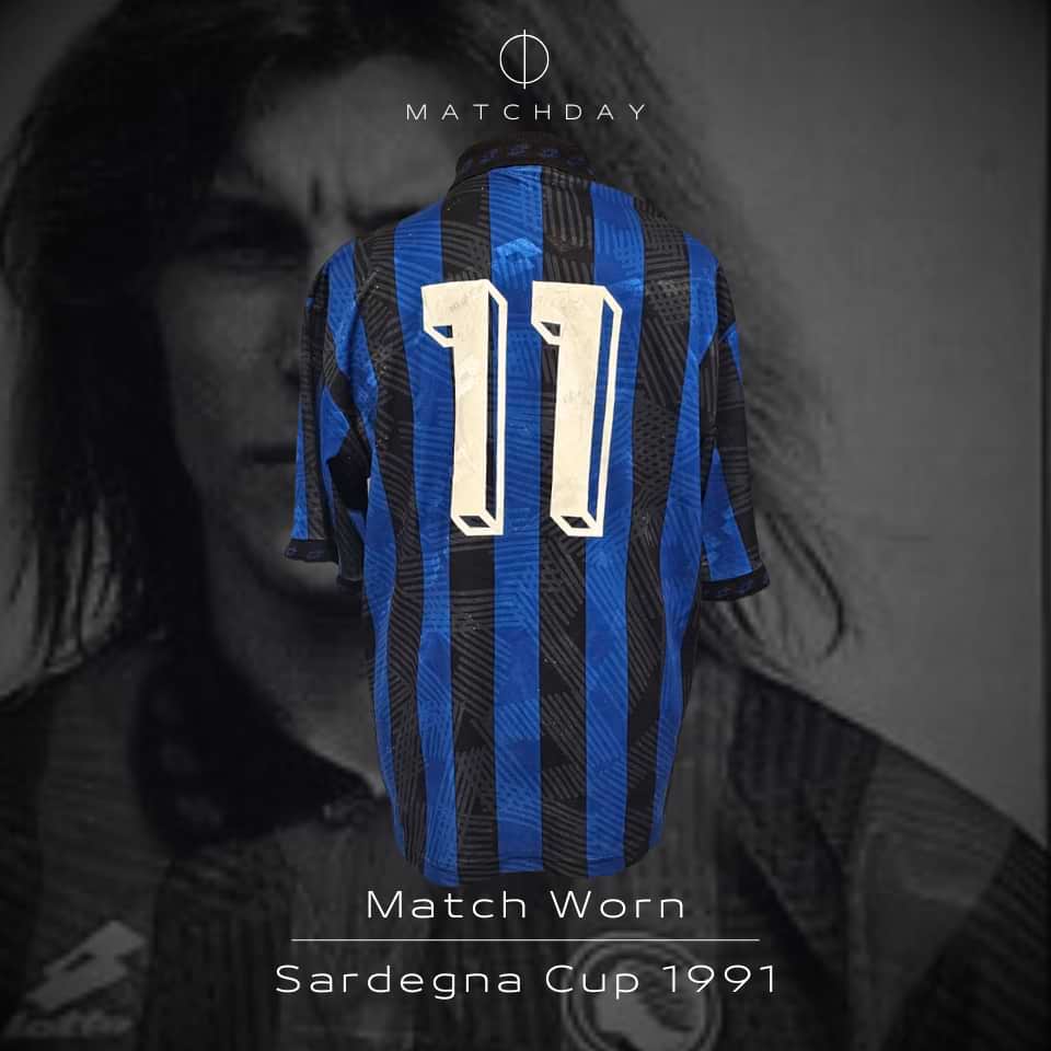 Claudio Caniggia – Atalanta – Sardegna Cup 1991 – Match Worn - Imagen 3