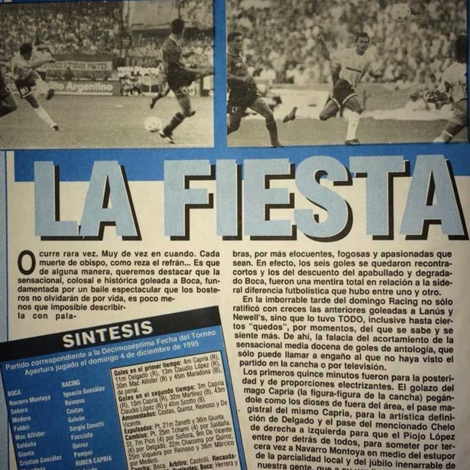 Ruben Capria – Racing Club – Torneo Apertura 1995 – Match Worn - Imagen 23