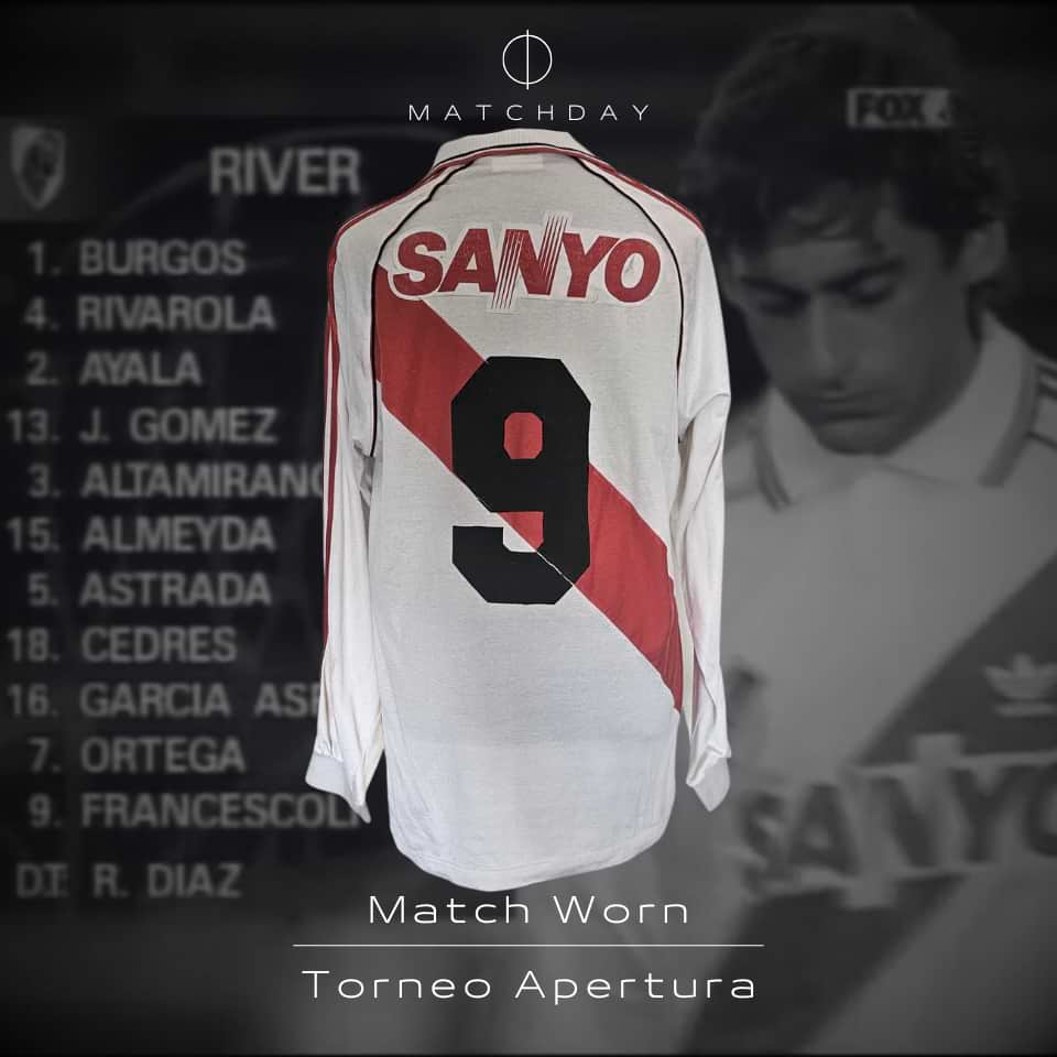Enzo Francescoli – River Plate – Match worn shirt – Torneo Apertura 1995 - Imagen 3