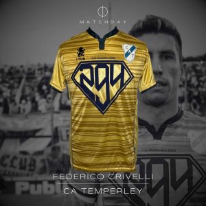 Federico Crivelli - Temperley - Campeonato Primera División 2016 - MATCH WORN