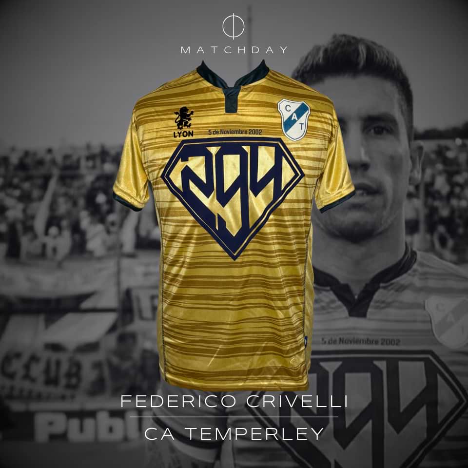 Federico Crivelli – Temperley – Campeonato Primera División 2016 – MATCH WORN