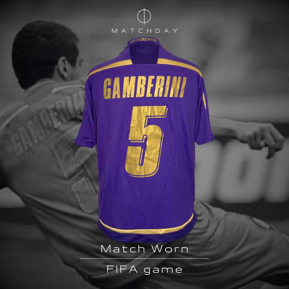 Alessandro Gamberini – ACF Fiorentina FIFA GAME 2010 – MATCH WORN - Imagen 3