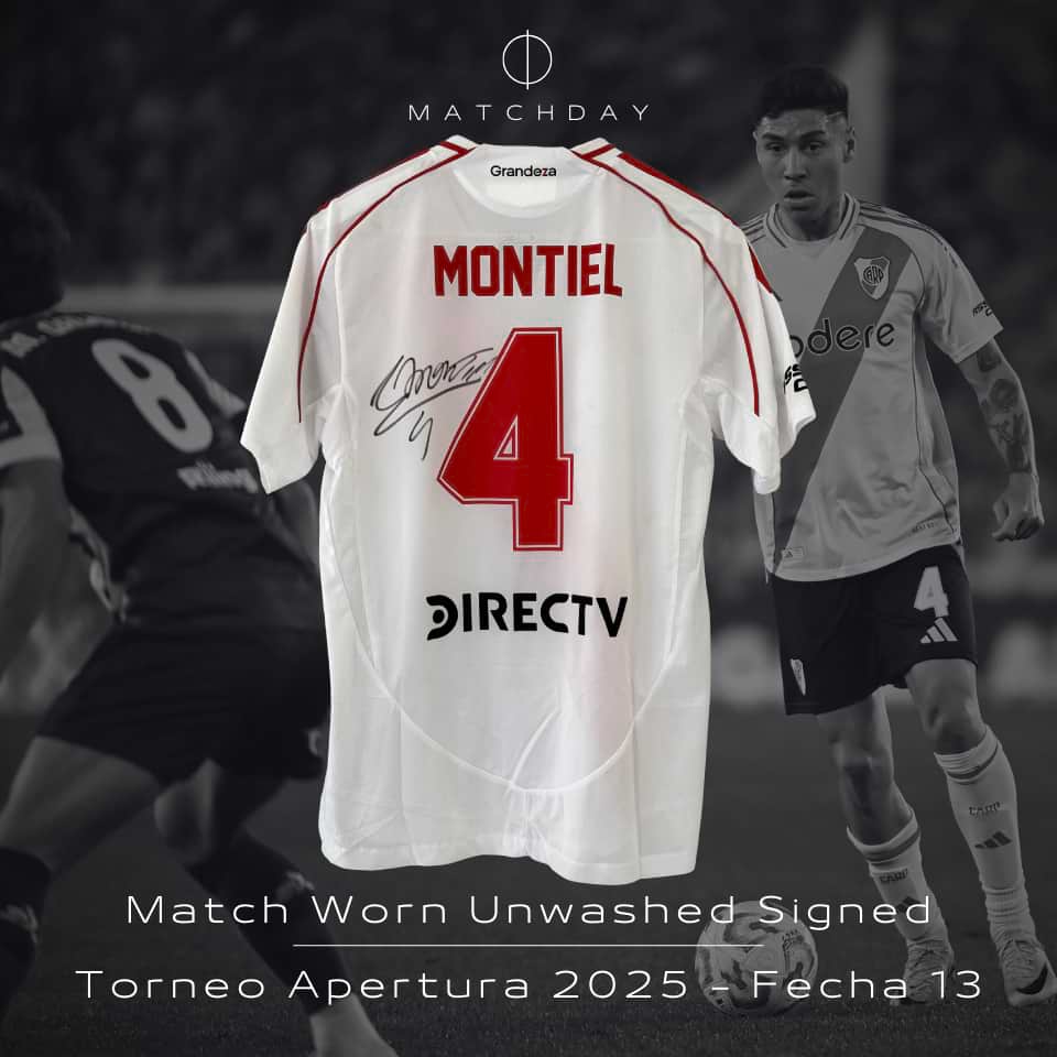 Gonzalo Montiel – River Plate – Torneo Apertura 2025 – MATCH WORN UNWASHED & SIGNED - Imagen 3