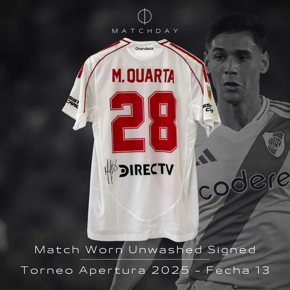 Lucas Martinez Quarta – River Plate – Torneo Apertura 2025 – MATCH WORN UNWASHED & SIGNED - Imagen 3