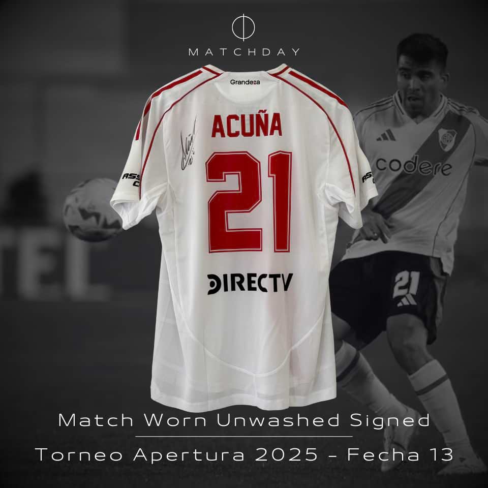 Marcos “Huevo” Acuña – River Plate – Torneo Apertura 2025 – MATCH WORN UNWASHED & SIGNED - Imagen 3