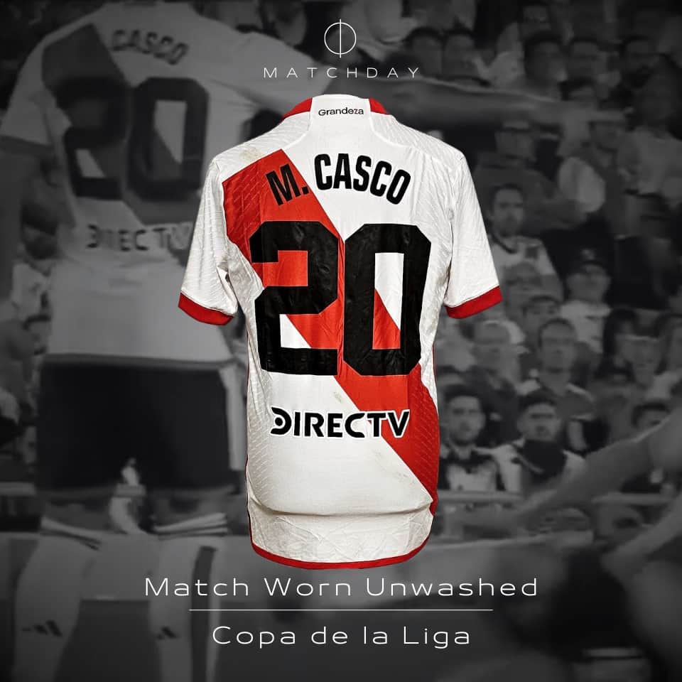 Milton Casco – River Plate – Copa de La Liga 2024 – MATCH WORN UNWASHED JERSEY - Imagen 3