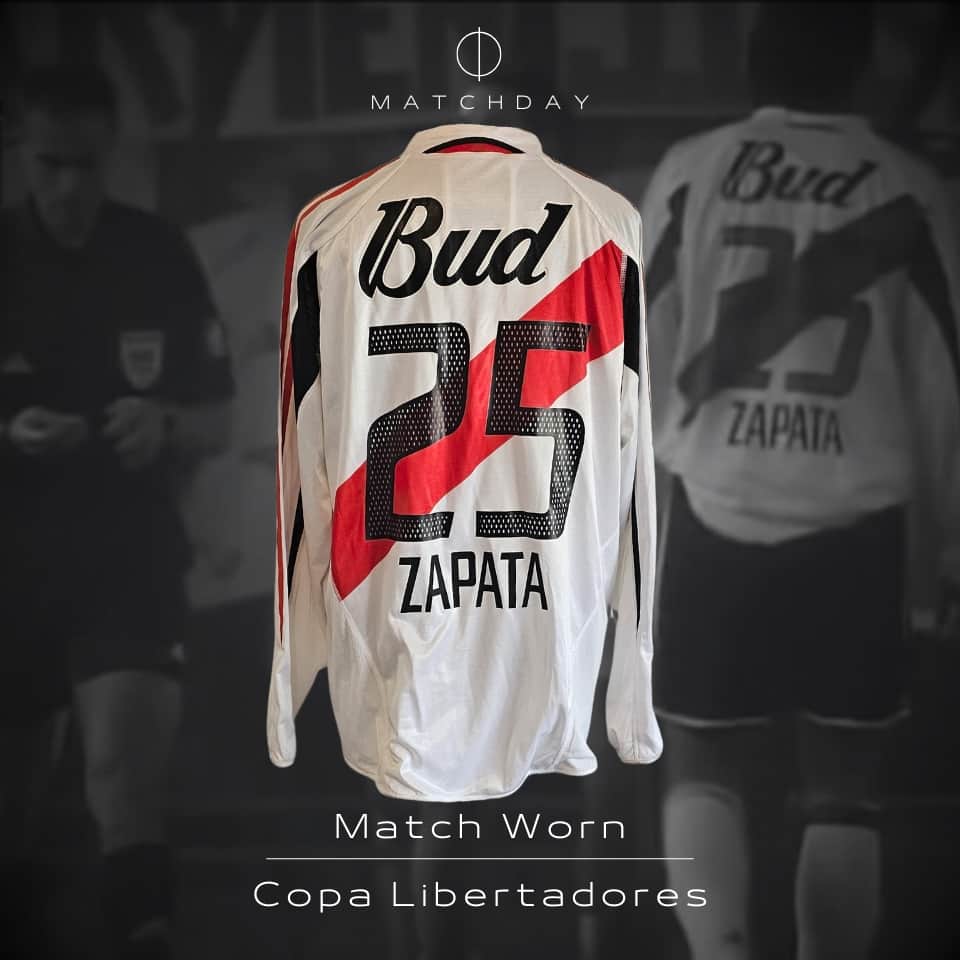 Victor Zapata – River Plate – Copa Libertadores 2005 – MATCH WORN JERSEY - Imagen 3