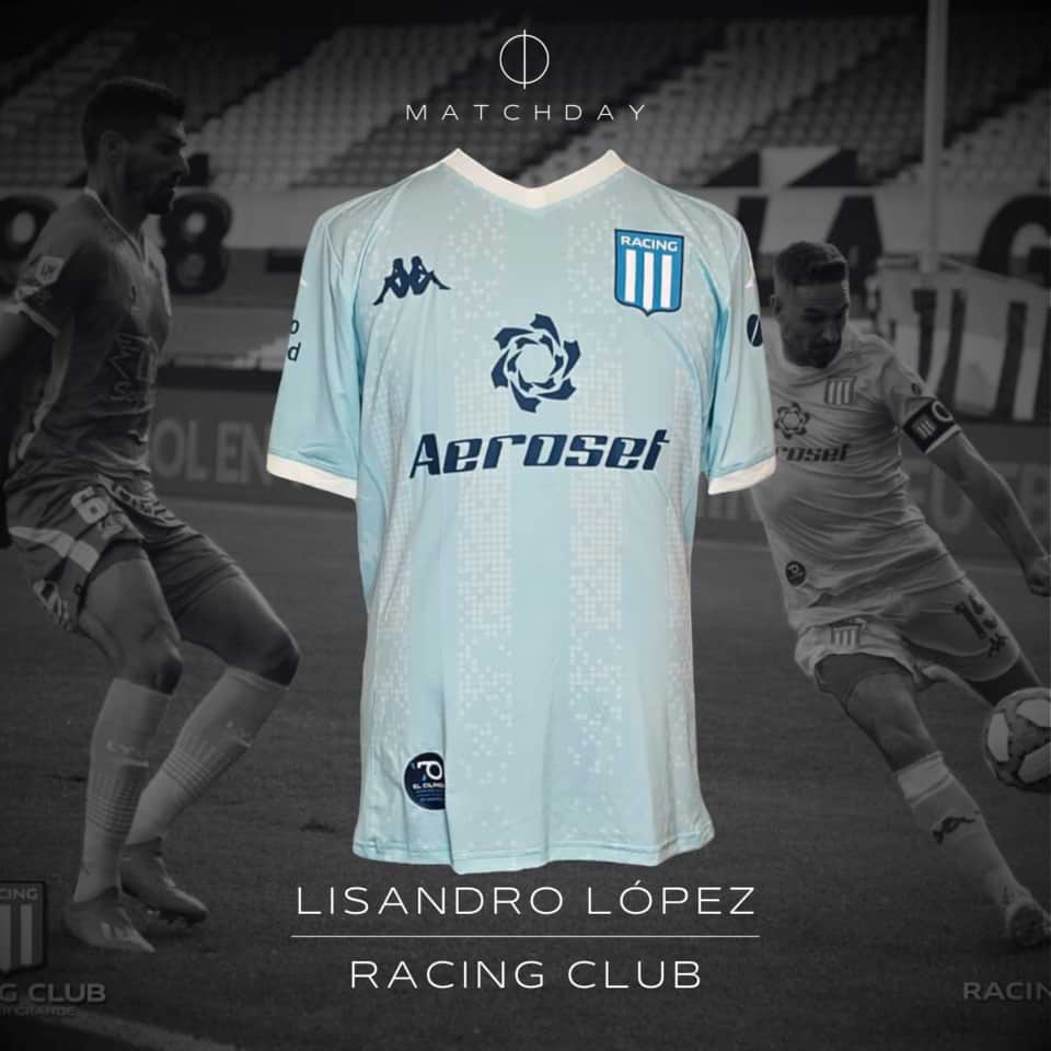 Lisandro Lopez match worn jersey + short y cinta de capitan – Copa LFP 2020