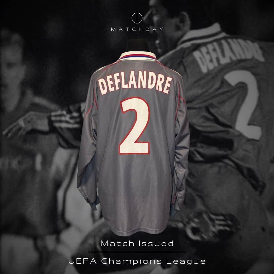 Éric Deflandre – Olympique Lyonnais – UEFA Champions League 2001/02 – Match Issued jersey - Imagen 3