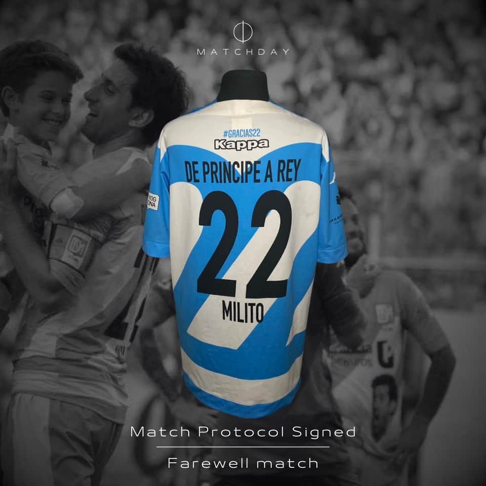 Diego Milito – Partido despedida – Farewell match – SIGNED protocol jersey - Imagen 3