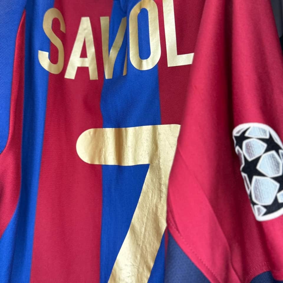 Javier Saviola – FC Barcelona – UEFA Champions League 2001/02 – MATCH WORN JERSEY - Imagen 7