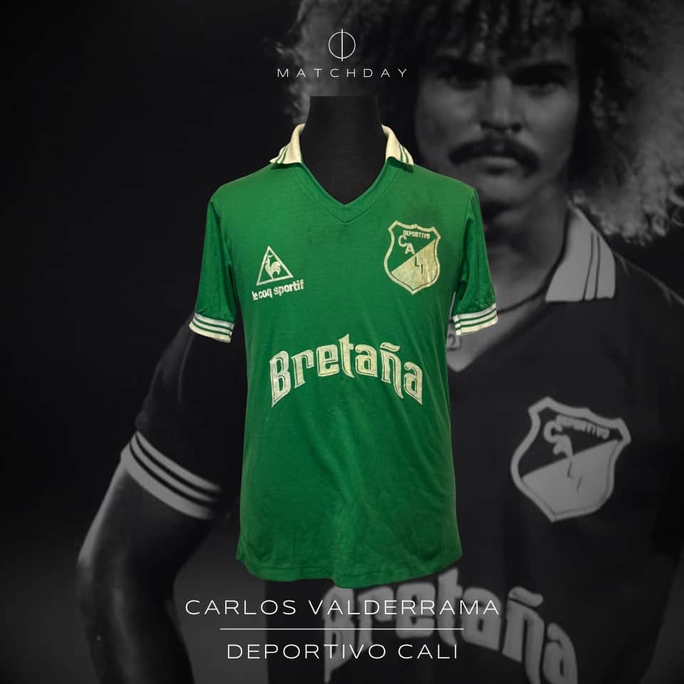 Carlos Valderrama – Deportivo Cali – Campeonato Colombiano 1986 – MATCH WORN JERSEY