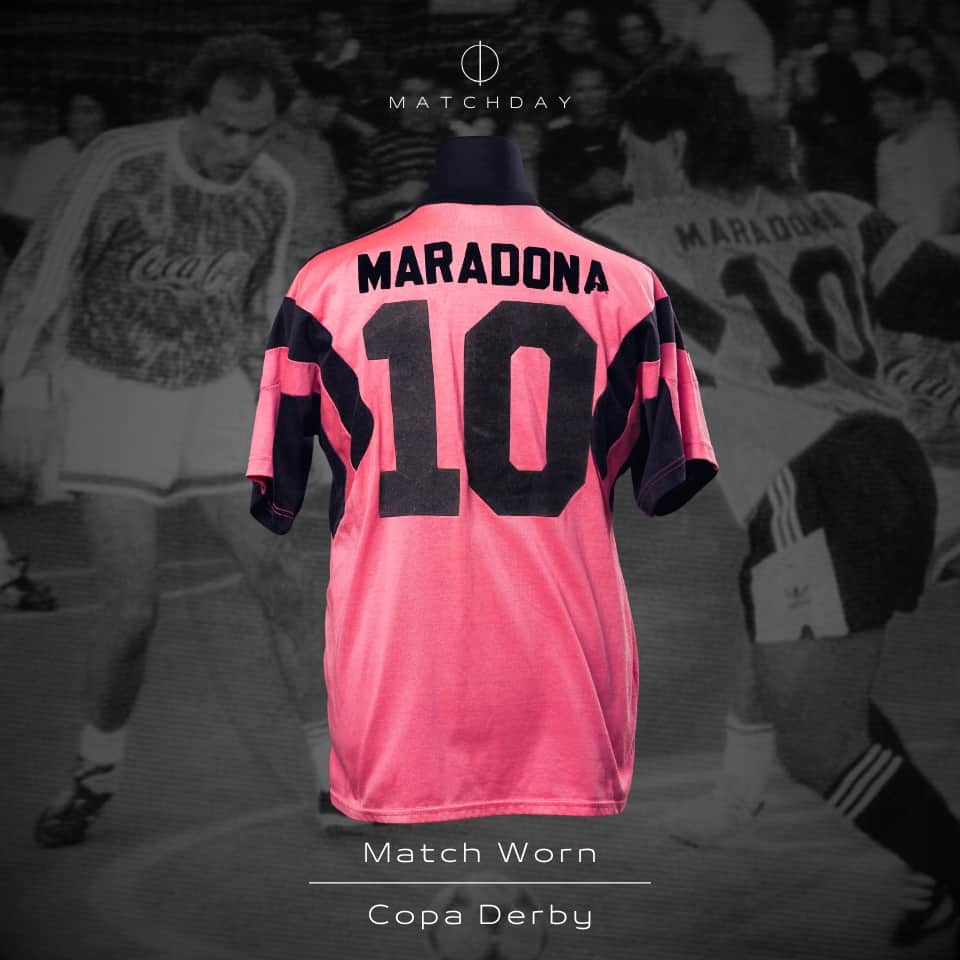 Diego Armando Maradona – Ritmo de la noche – Copa Derby 1992 – MATCH WORN JERSEY - Imagen 3