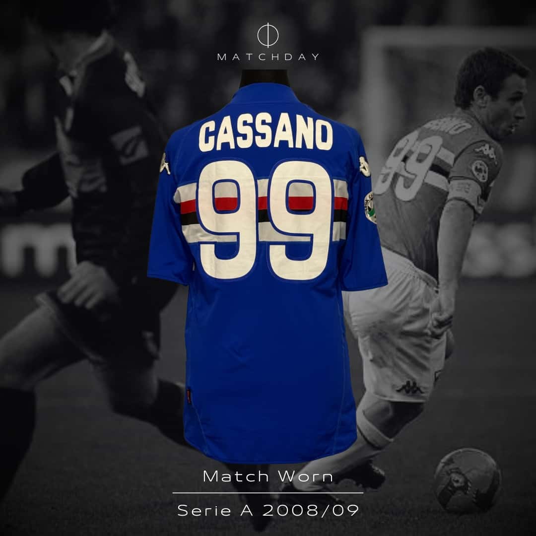 Antonio Cassano – UC Sampdoria – Serie A 2008/09 – MATCH WORN JERSEY – P. ALVAREZ COLLECTION - Imagen 3