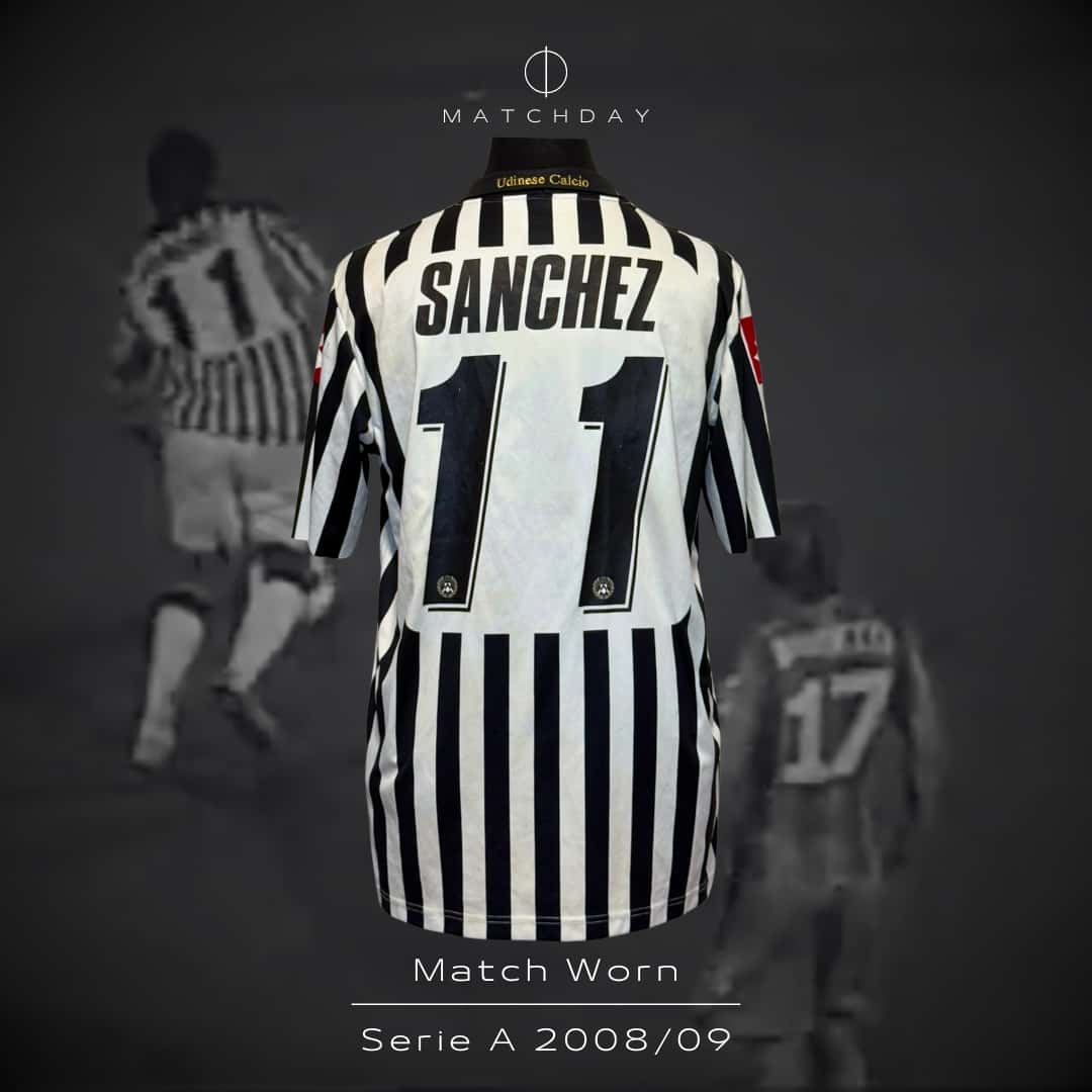 Alexis Sánchez – Udinese Calcio – Serie A 2008/09 – MATCH WORN JERSEY – CUT SLEEEVES – P. ALVAREZ COLLECTION - Imagen 3