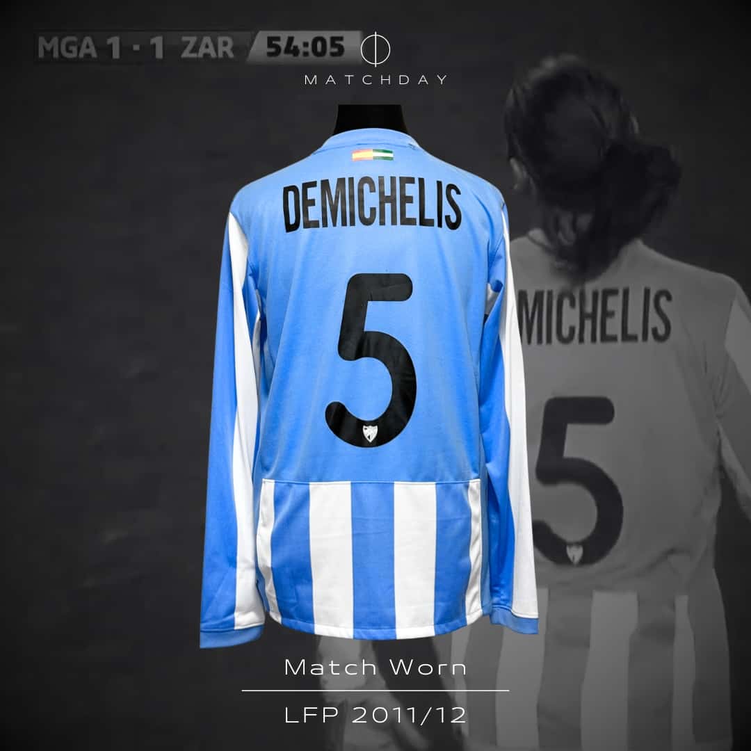 Martín Demichelis – Málaga FC – LFP 2011/12 – MATCH WORN JERSEY – P. ÁLVAREZ COLLECION - Imagen 3