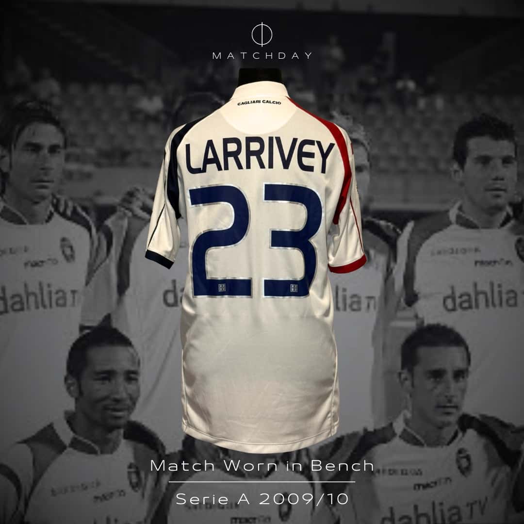 Joaquín Larrivey – Cagliari – Serie A 2009/10 – MATCH WORN IN BENCH JERSEY – P. ALVAREZ COLLECTION - Imagen 3