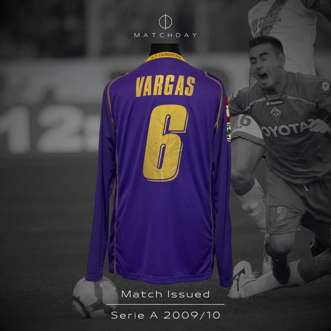 Juan Manuel Vargas – ACF Fiorentina – Serie A 2009/10 – Match issued jeresey – P. ALVAREZ COLLECTION - Imagen 3