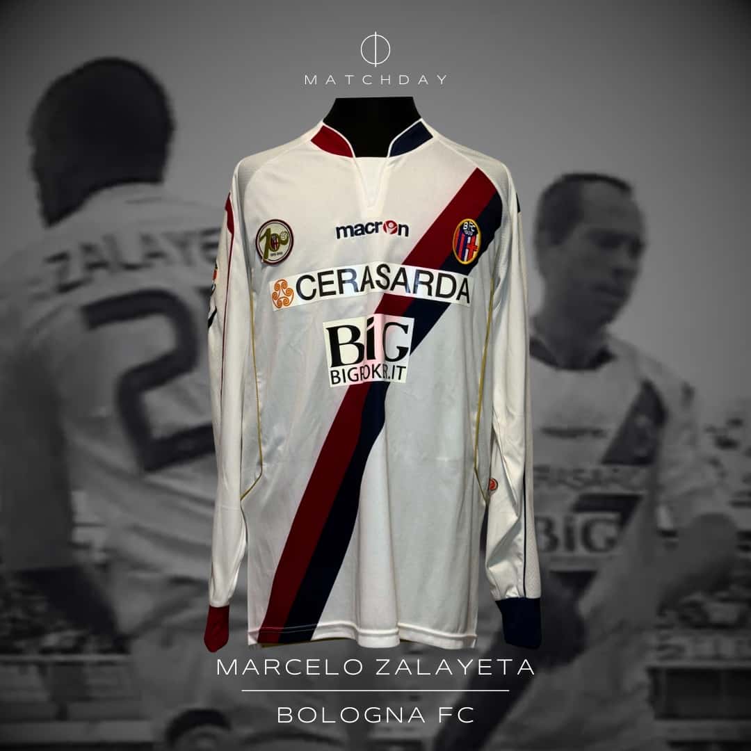 Marcelo Zalayeta – Bologna – Serie A 2009/10 – MATCH WORN JERSEY – P. ALVAREZ COLLECTION