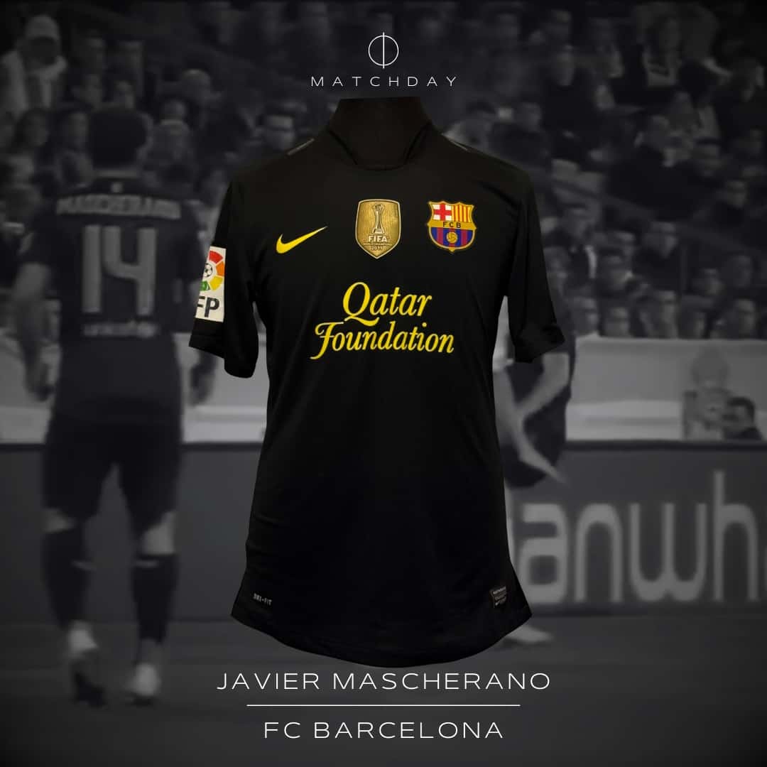 Javier Mascherano – FC Barcelona – LFP 2011/2012 – MATCH WORN JERSEY – P. ALVAREZ COLLECTION