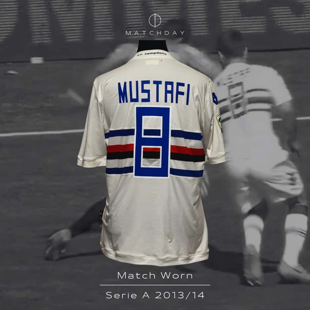 Shkodran Mustafi – UC Sampdoria – Serie A 2013/14 – UNWASHED MATCH WORN JERSEY – P. ALVAREZ COLLECTION - Imagen 3