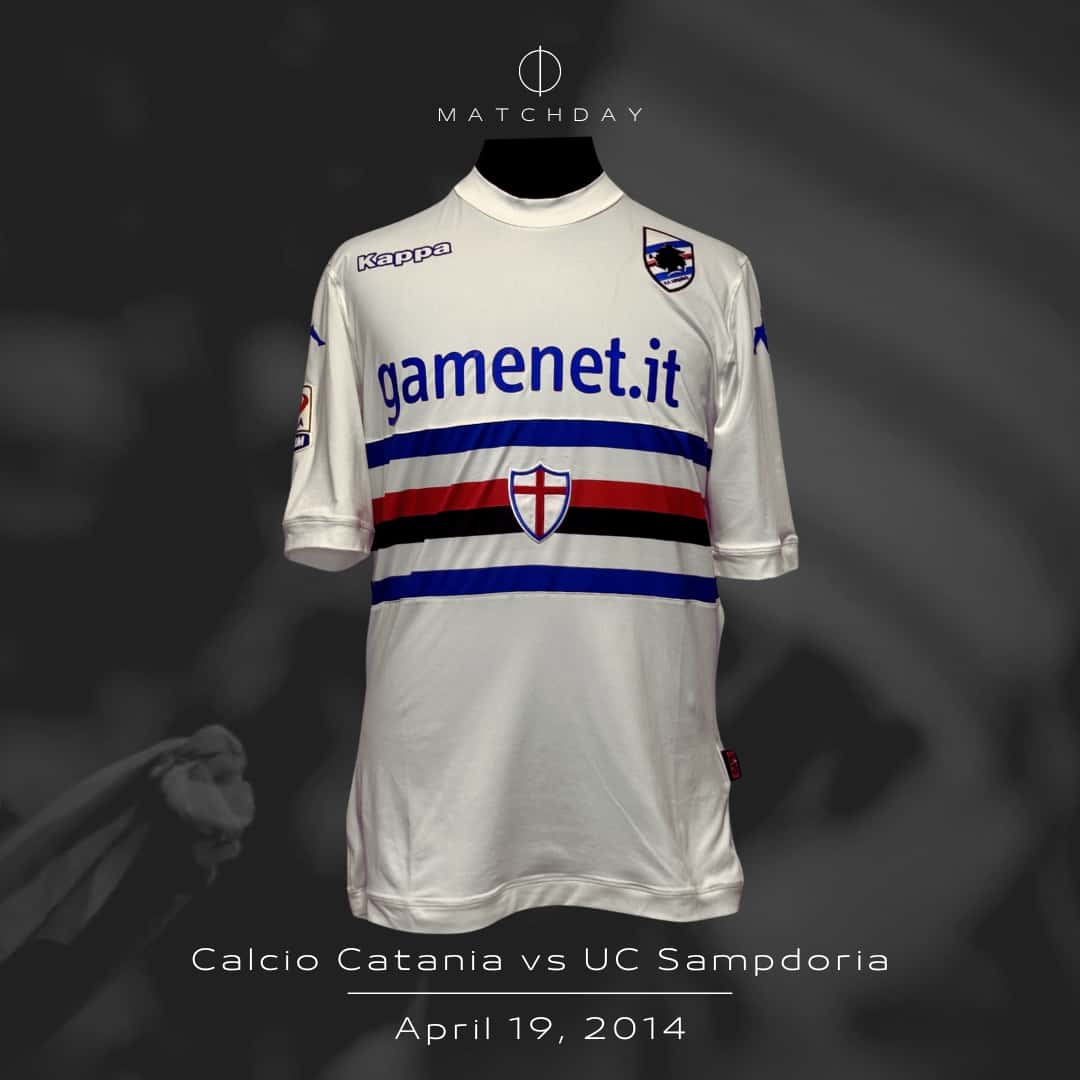 Shkodran Mustafi – UC Sampdoria – Serie A 2013/14 – UNWASHED MATCH WORN JERSEY – P. ALVAREZ COLLECTION - Imagen 4