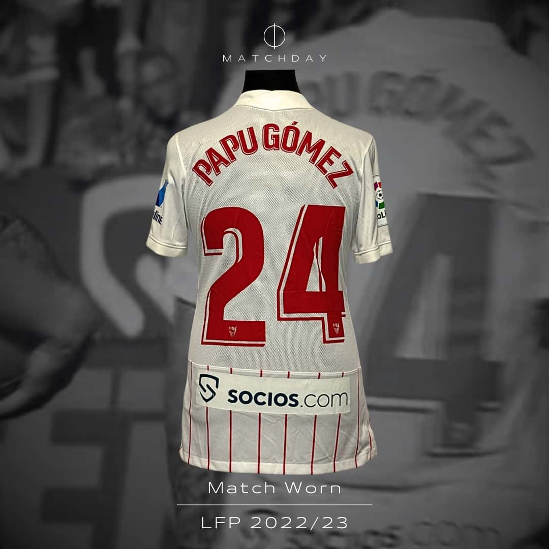 Alejandro Gómez – Sevilla – MATCH WORN JERSEY – LPF 2022/23 – P. ALVAREZ COLLECTION - Imagen 3