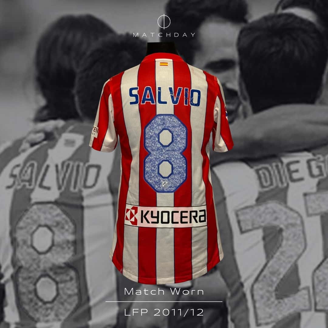 Eduardo Salvio – Atlético Madrid – LFP 2011/12 – MATCH WORN JERSEY – P ALVAREZ COLLECTION - Imagen 3