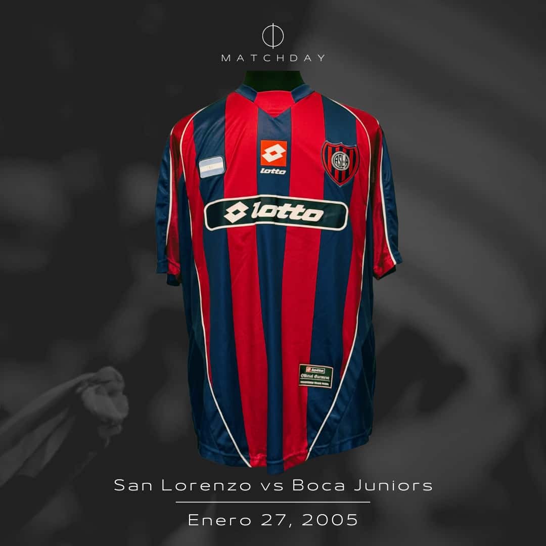 Pablo Michelini – San Lorenzo – Torneo de verano 2005 – MATCH WORN JERSEY – COLECCIÓN JUAN ELUCHANS - Imagen 4