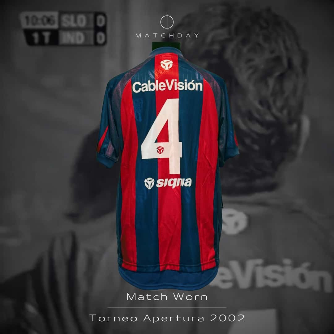 Aldo Paredes – San Lorenzo – Torneo Apertura 2002 – MATCH WORN JERSEY – COLECCIÓN JUAN ELUCHANS - Imagen 3