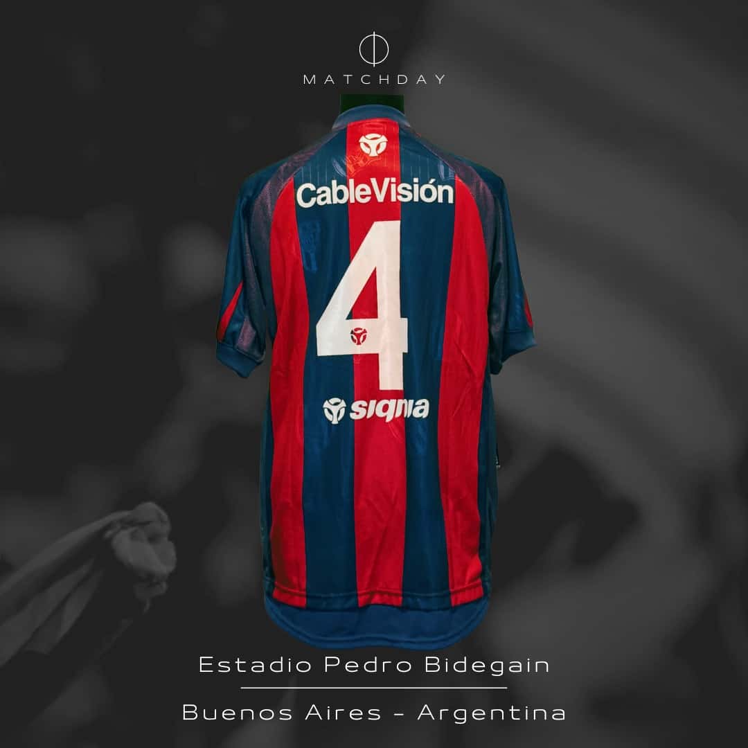 Aldo Paredes – San Lorenzo – Torneo Apertura 2002 – MATCH WORN JERSEY – COLECCIÓN JUAN ELUCHANS - Imagen 5
