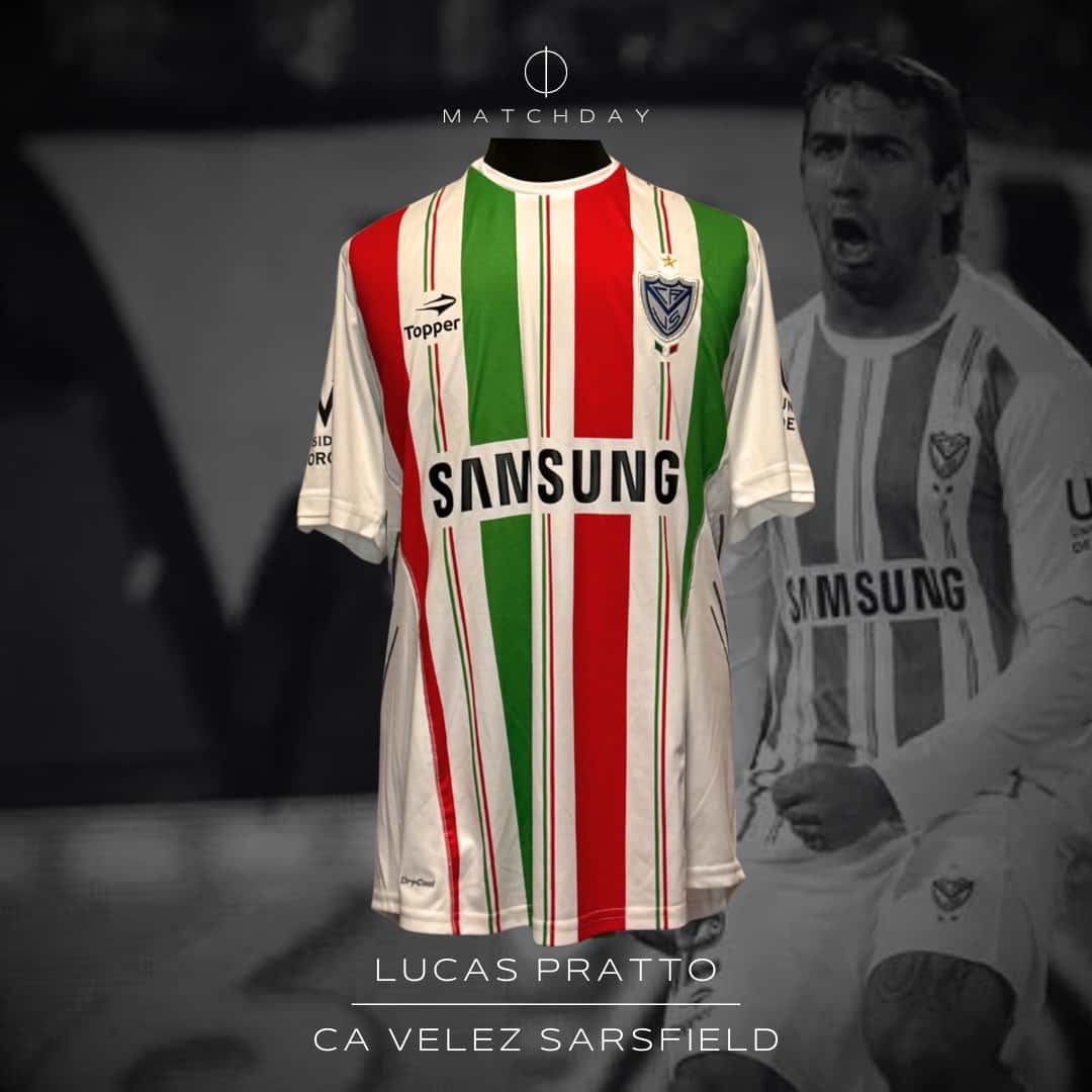 Lucas Pratto – Velez Sarsfield – Torneo inicial 2013 – MACTH WORN JERSEY – COLECCIÓN JUAN ELUCHANS