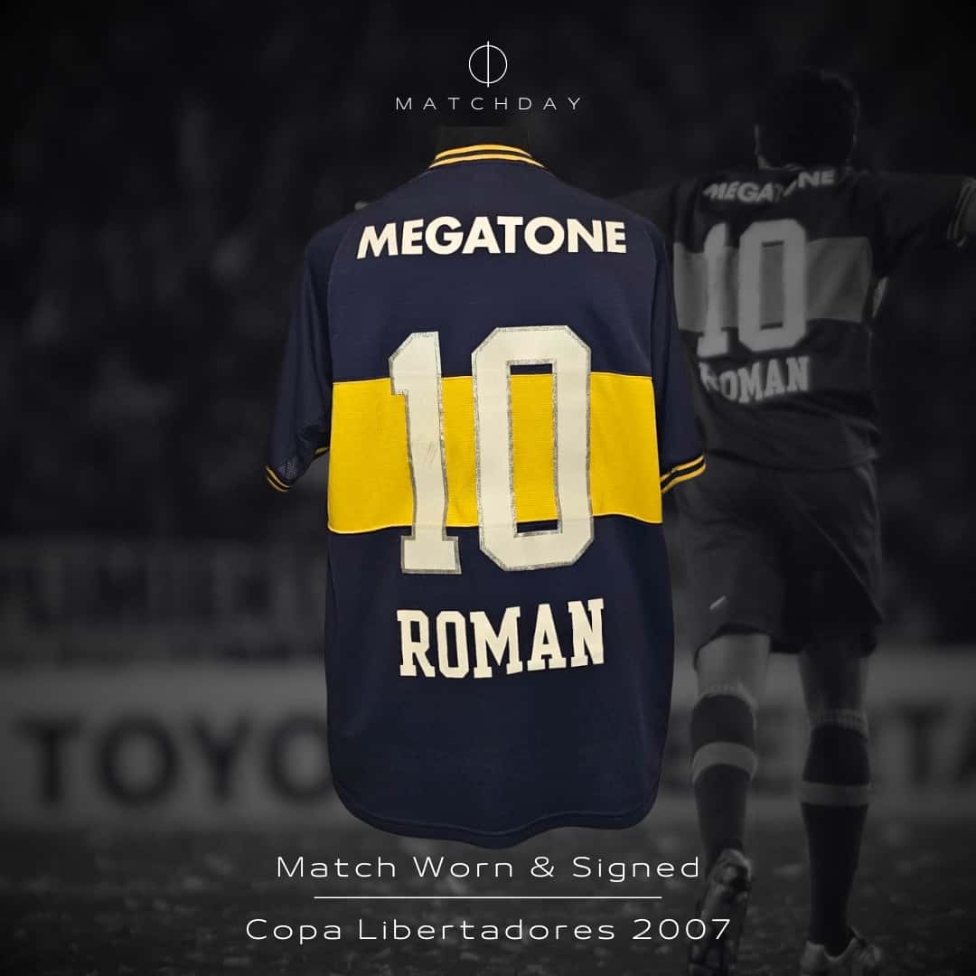 Juan Román Riquelme – Boca Jrs. – Copa Libertadores 2007 – MATCH WORN JERSEY Final Ida vs Gremio - Imagen 3