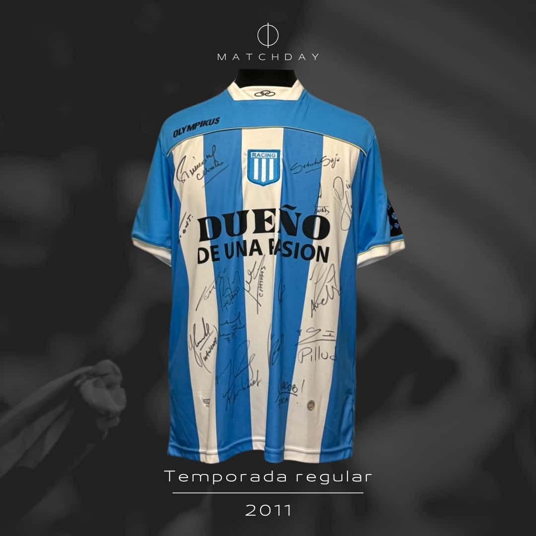 Bruno Zuculini – Racing Club – Torneo Clausura 2011 – MATCH WORN & SIGNED JERSEY - Imagen 4