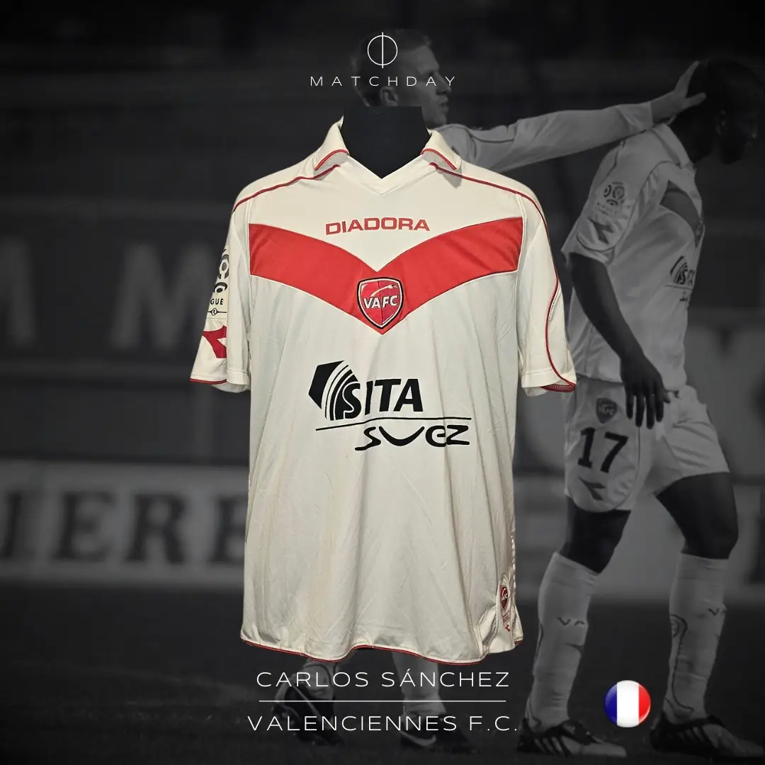 Carlos Sánchez – Valenciennes F.C. – Ligue 1 – MATCH WORN JERSEY – JUAN ELUCHANS COLLECTION