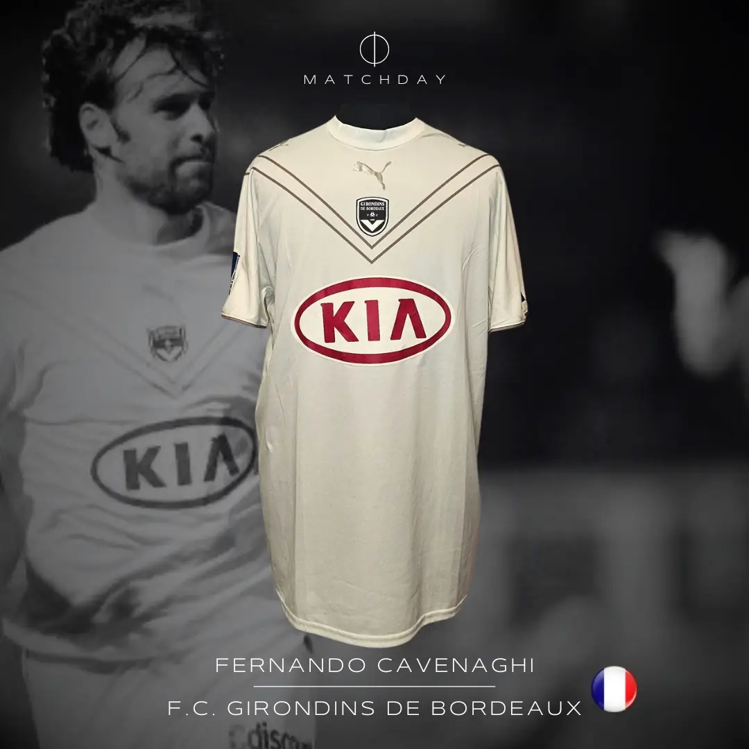 Fernando Cavenaghi – F.C. Girondins – Ligue 1 – MATCH WORN IN BENCH JERSEY – JUAN ELUCHANS COLLECTION
