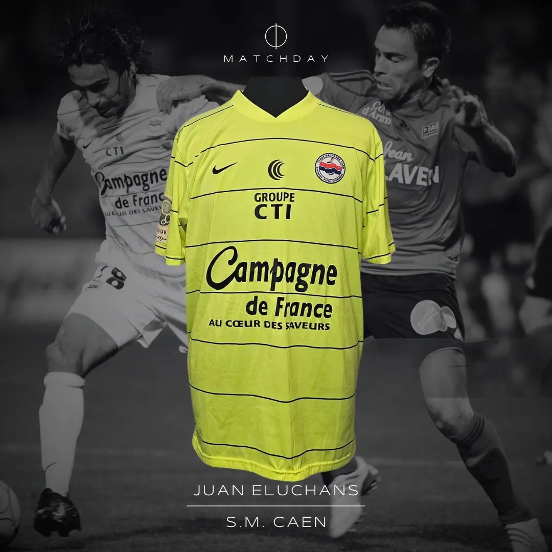 Juan Eluchans – S.M. Caen – Ligue 2 – MATCH WORN JERSEY – JUAN ELUCHANS COLLECTION