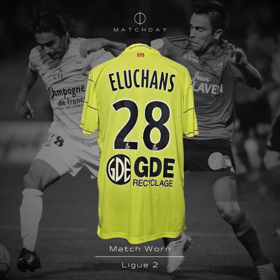 Juan Eluchans – S.M. Caen – Ligue 2 – MATCH WORN JERSEY – JUAN ELUCHANS COLLECTION - Imagen 3